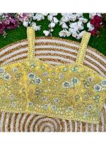 Faux Georgette Yellow Party Wear Embroidery Work Readymade Blouse